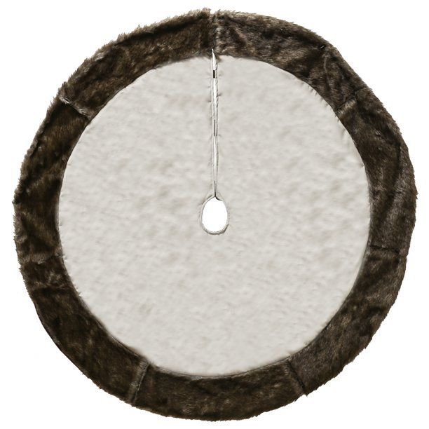 Holiday Time Velvet Tree Skirt with Faux Fur Border, 48" | Walmart (US)