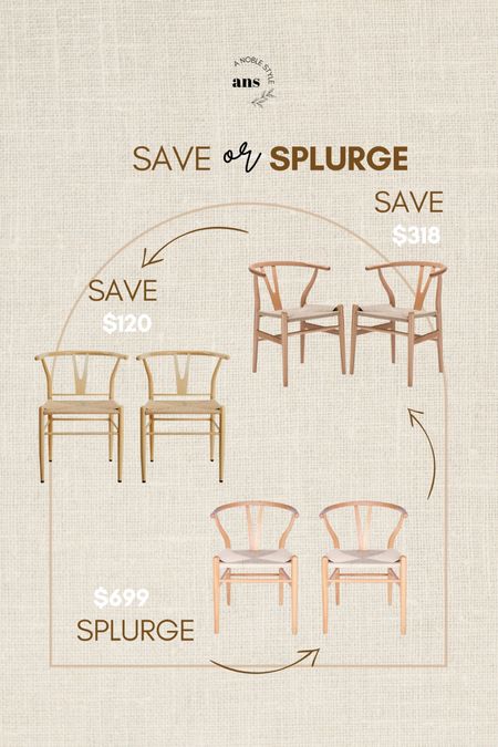 Save or splurge wishbone chairs. 


Same vibe for less, look for less, daily dupe, double take, dining chairs, dining room decor

#LTKFind #LTKhome #LTKsalealert