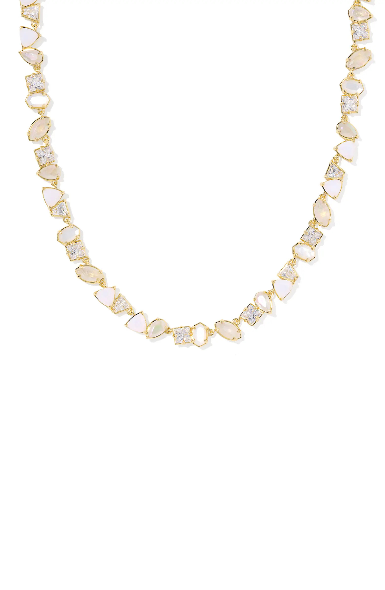 Kendra Scott Isabelle Crystal & Mother of Pearl Tennis Necklace | Nordstrom | Nordstrom