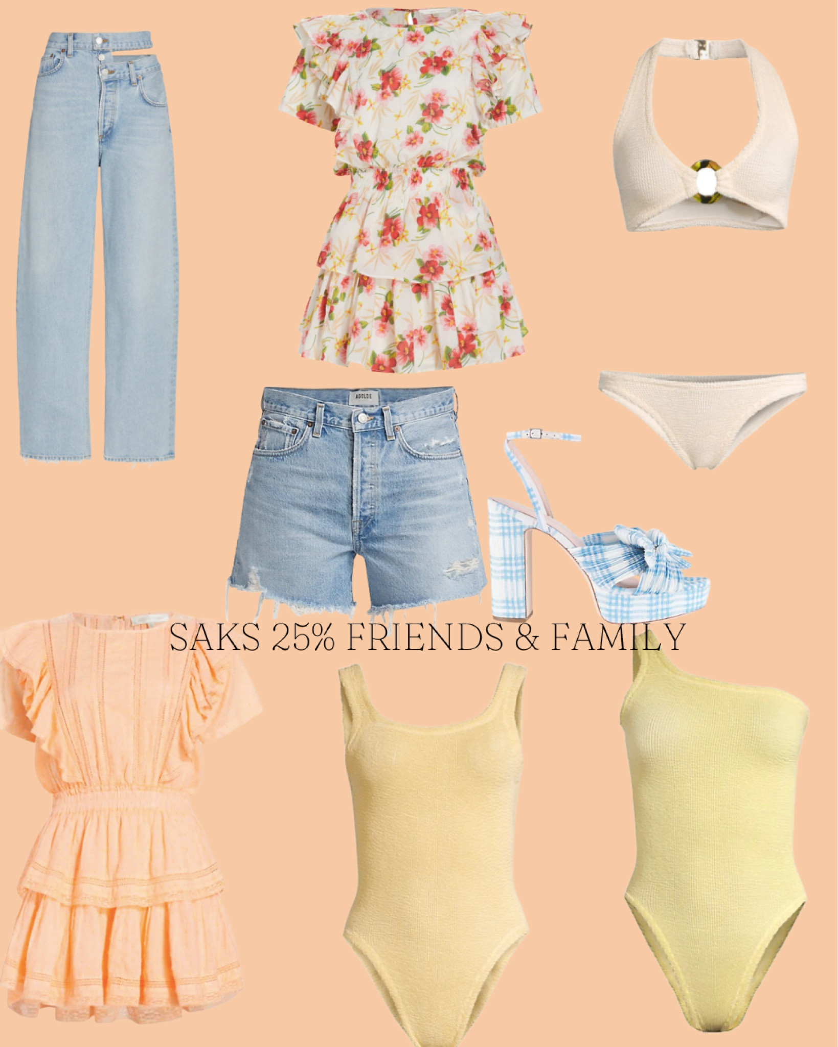 Saks sale 
Hunza g swim
Bikini 
Swimsuit 
Loveshackfancy 
Mini dress 
Jeans 
Shorts 
Agolde
Plaid shoes 


#LTKunder100 #LTKsalealert #LTKshoecrush