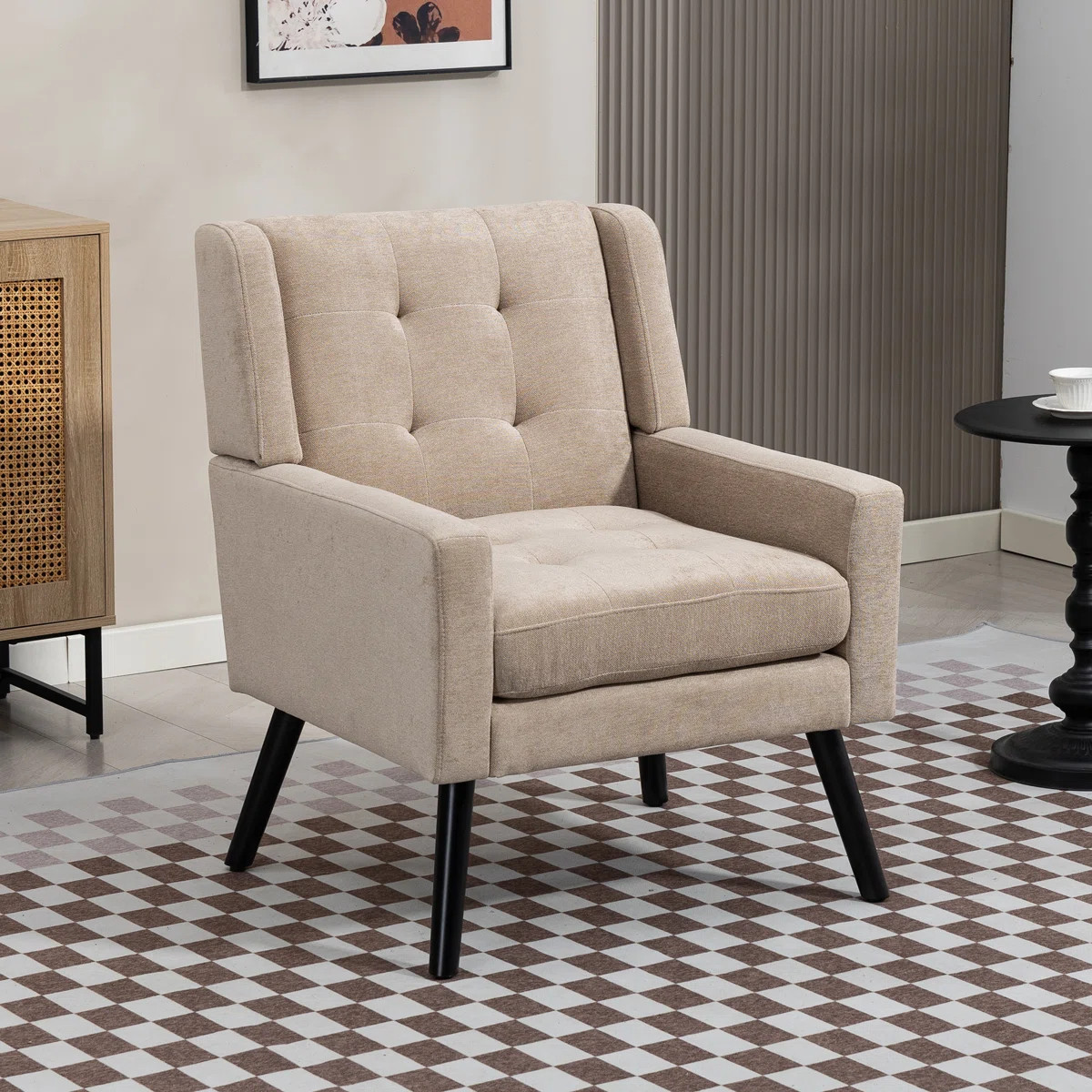 Tufted Upholstered Wide Back Armchair | Wayfair North America