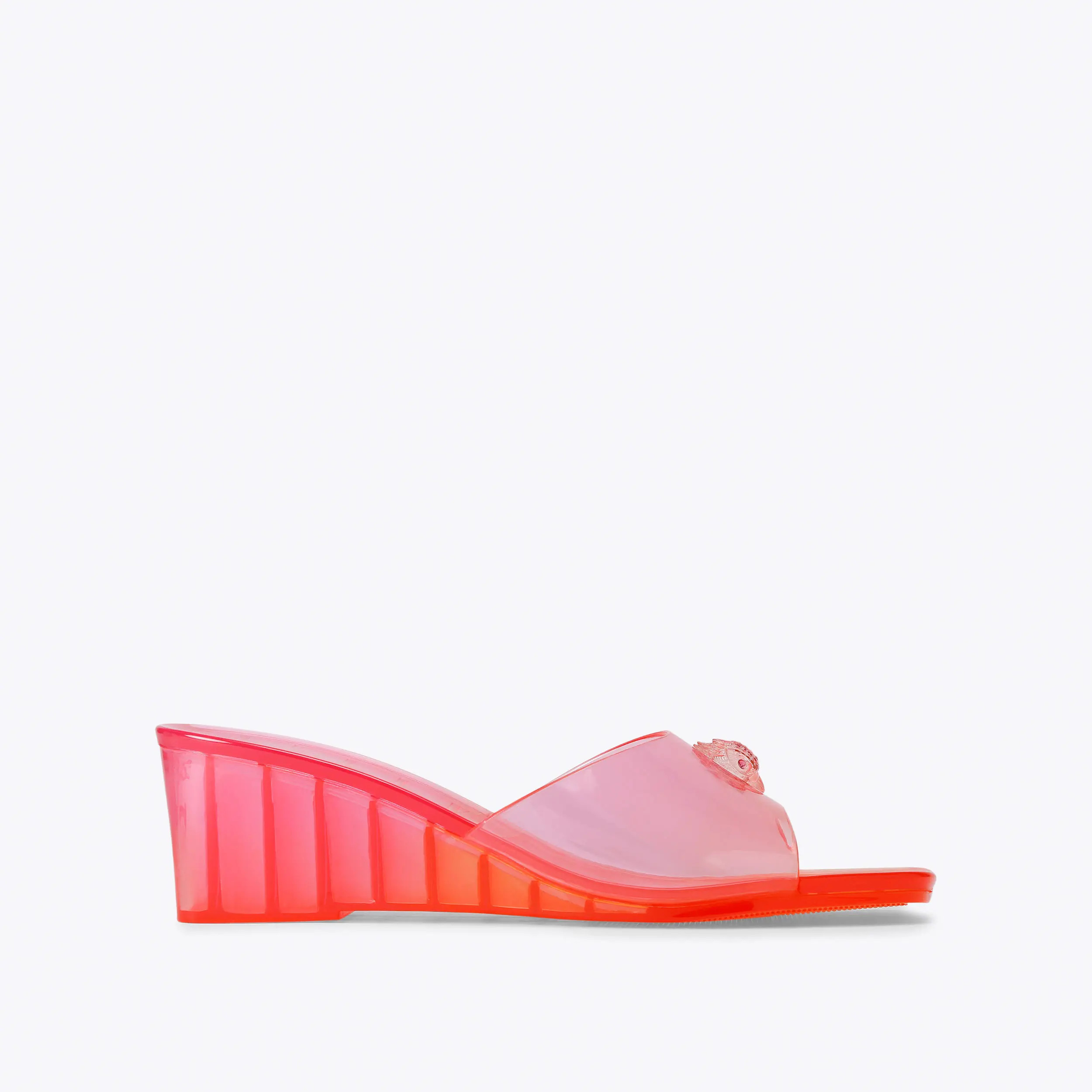 MADDISON WEDGE MULE Orange Wedge Heel by Kurt Geiger London | Kurt Geiger US