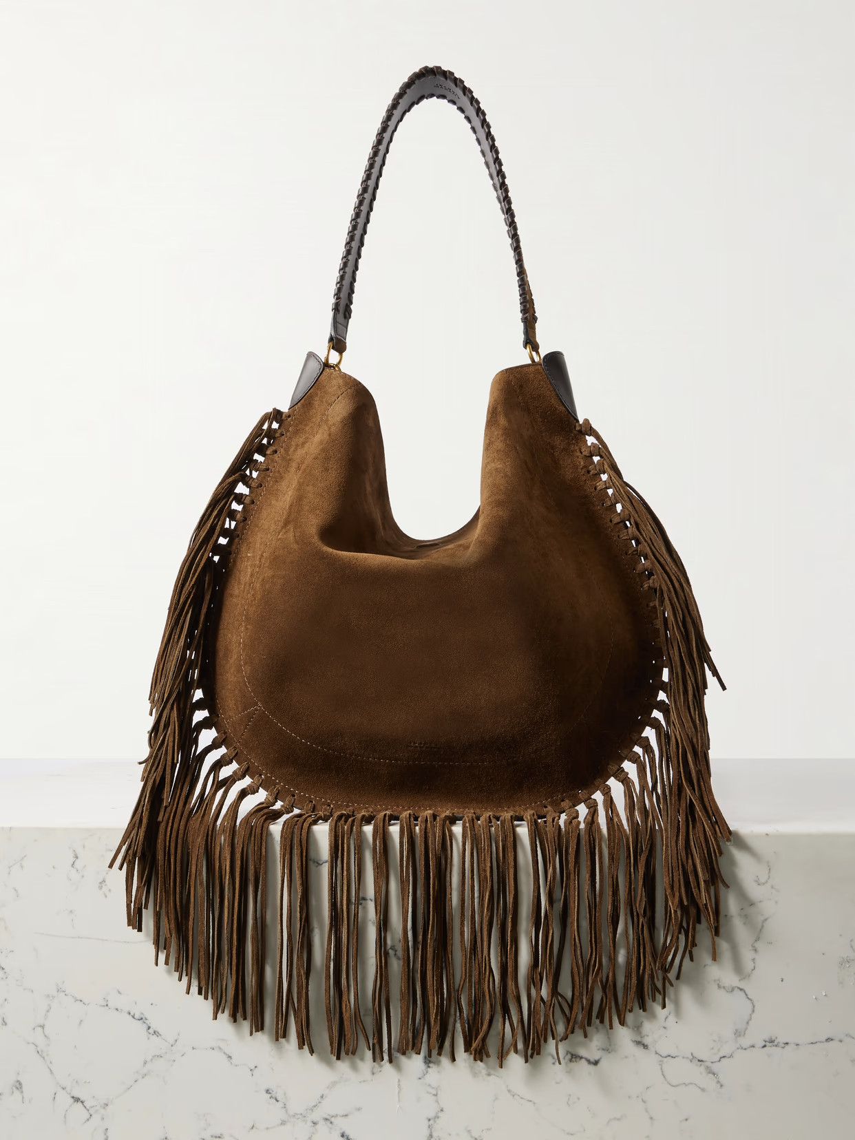 Isabel Marant - Oskan Fringed Suede Shoulder Bag - Brown | NET-A-PORTER (US)