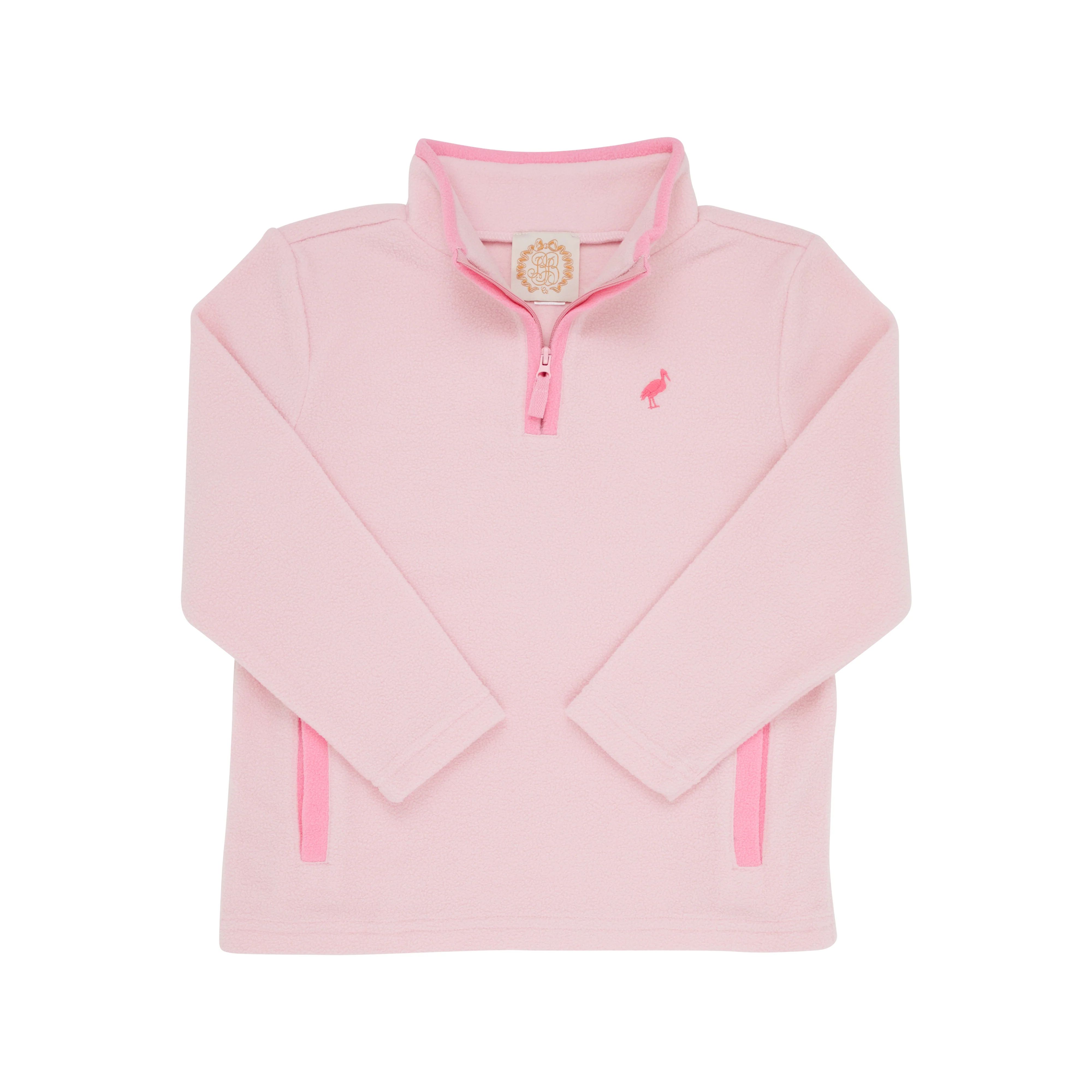 Hayword Half-Zip (Fleece) - Palm Beach Pink with Hamptons Hot Pink Stork | The Beaufort Bonnet Company
