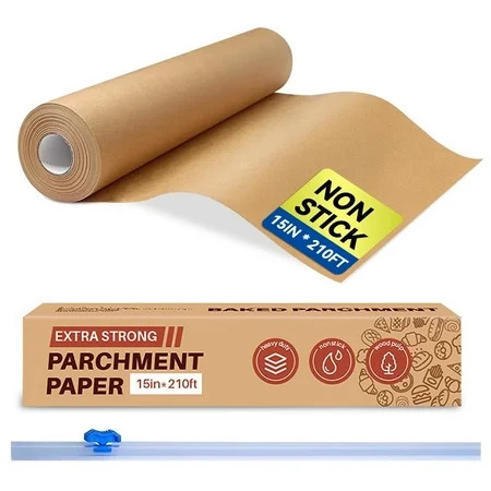 Unbleached Parchment Paper,15 x 210 ft Parchment Baking Paper Roll - 260Sq Ft for Baking,Cooking,Grilling,Air Fryer and Steaming | Walmart (US)