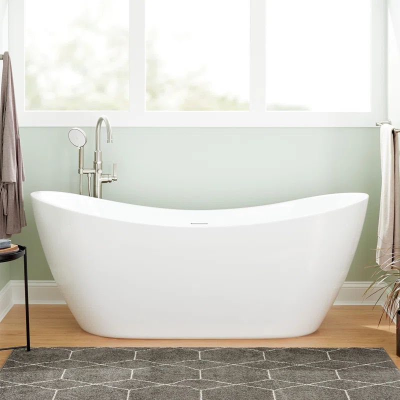 Sheba 72" x 31" Freestanding Soaking Acrylic Bathtub | Wayfair North America