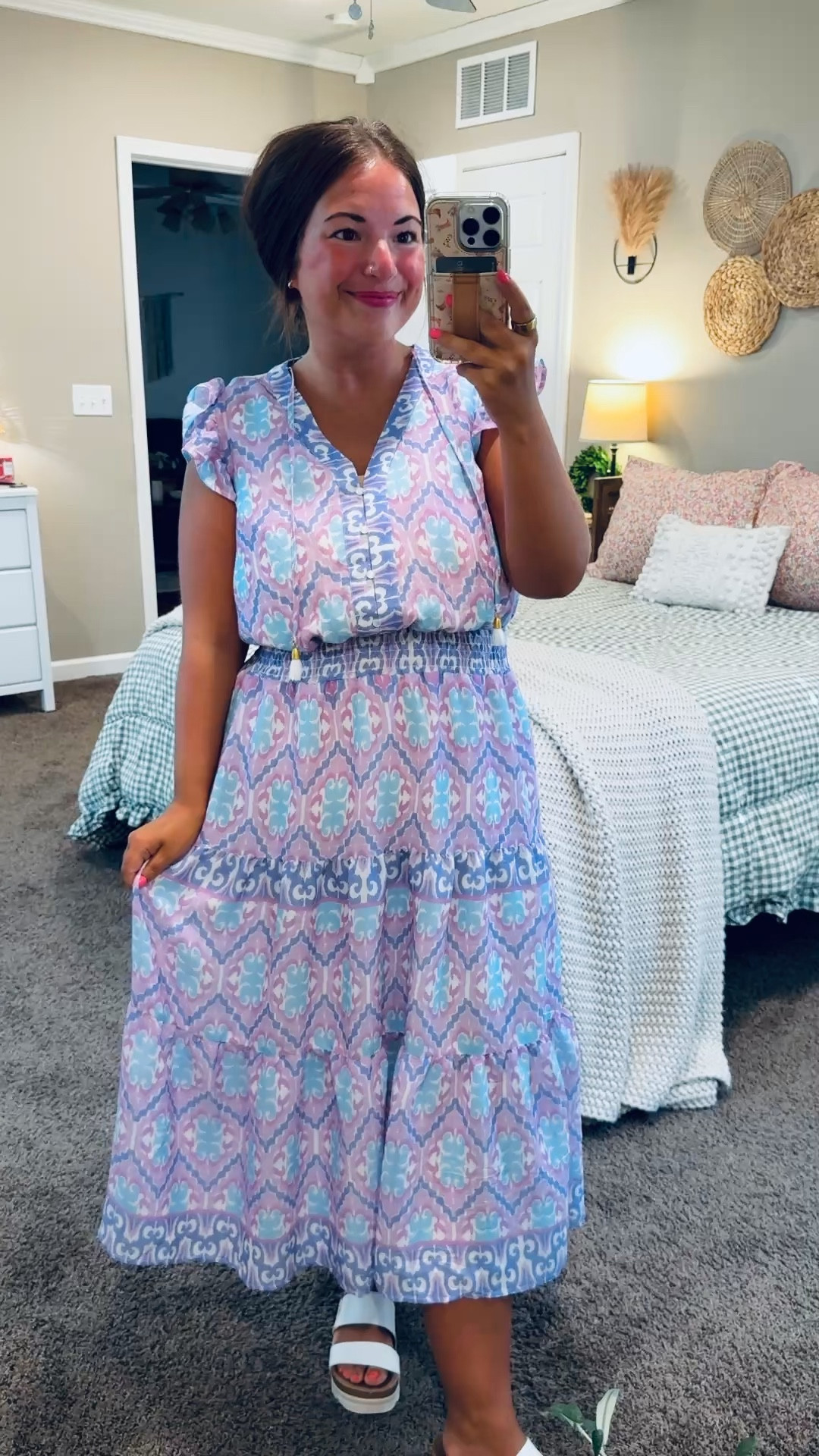 This Walmart maxi dress is proof you don't have to spend a fortune to look put together. 🤍 It's lightweight, flattering, and perfect for everything from church to brunch to vacation!

sandals: fit true to size // wearing a 5
dress: fits true to size // wearing a medium 

 #LTKootd #LTKMidsize #LTKWorkwear