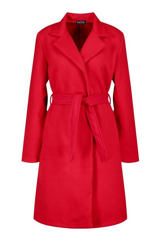 Belted Wool Look Coat | Boohoo.com (US & CA)