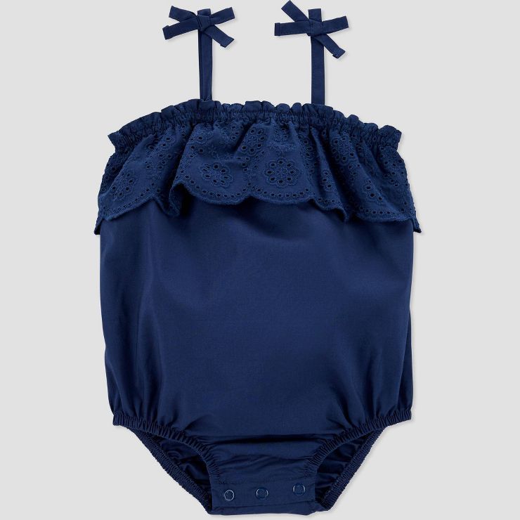 Carter's Just One You®️ Baby Girls' Eyelet Sunsuit - Navy Blue | Target