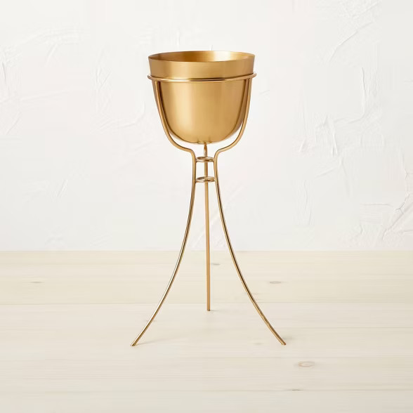 Tall Brass Footed Planter - Opalhouse™ designed with Jungalow™ | Target