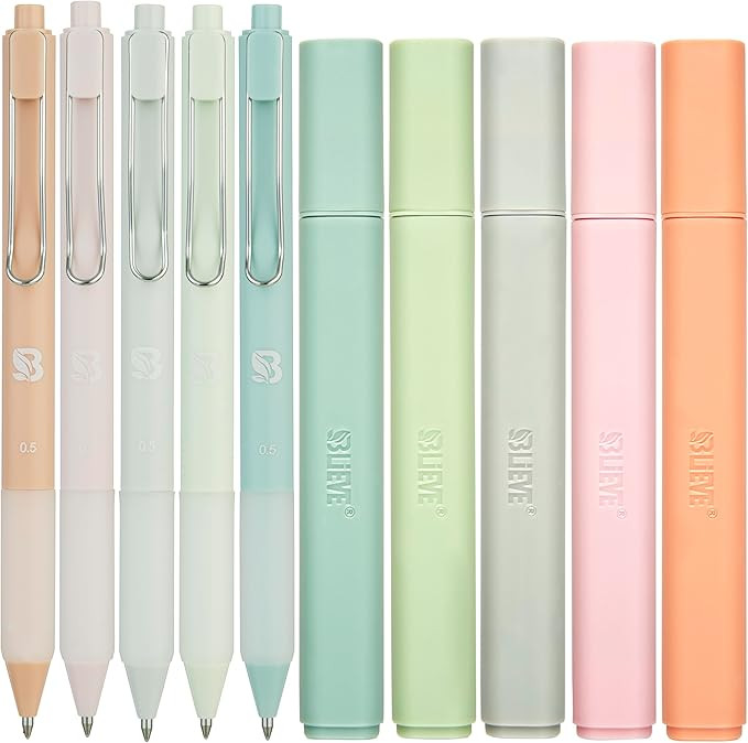 BLIEVE - Aesthetic Highlighters and Gel Pens With Soft Ink and Chisel Tip, Bible Highlighters and... | Amazon (US)