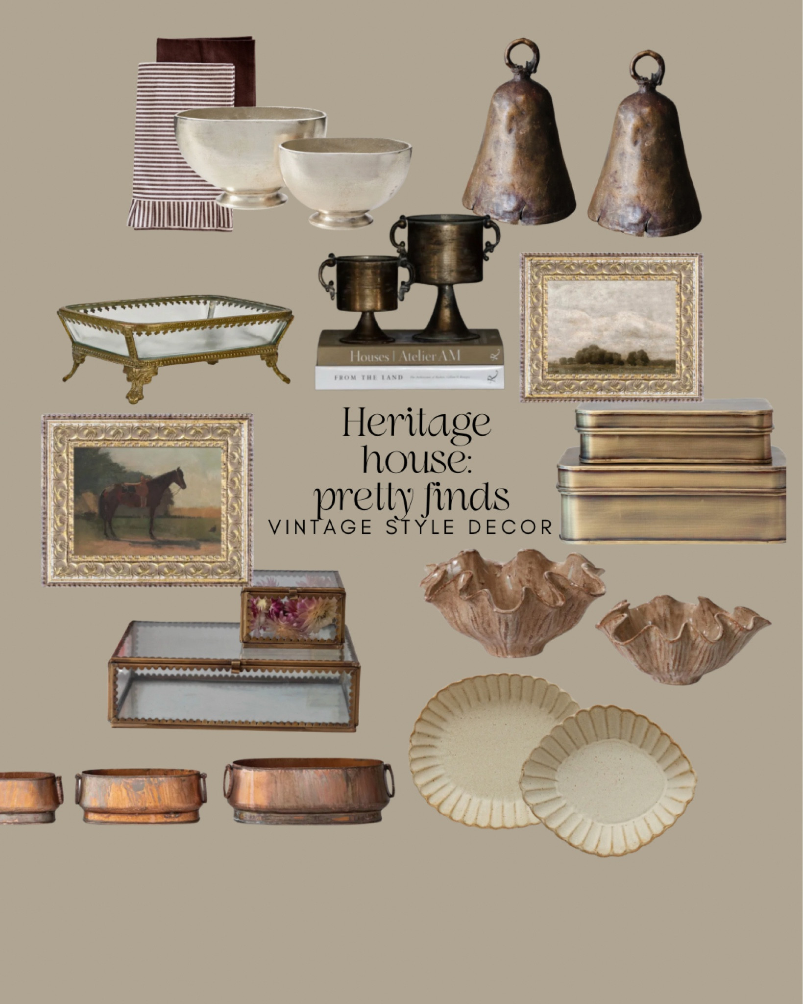 Vintage style decor and accessories from Heritage House, framed and ready, art, vintage decor, decorative bowls, decorative container, shelf, decor, coffee, table, decor, living room decor

#LTKStyleTip #LTKHome #LTKSaleAlert