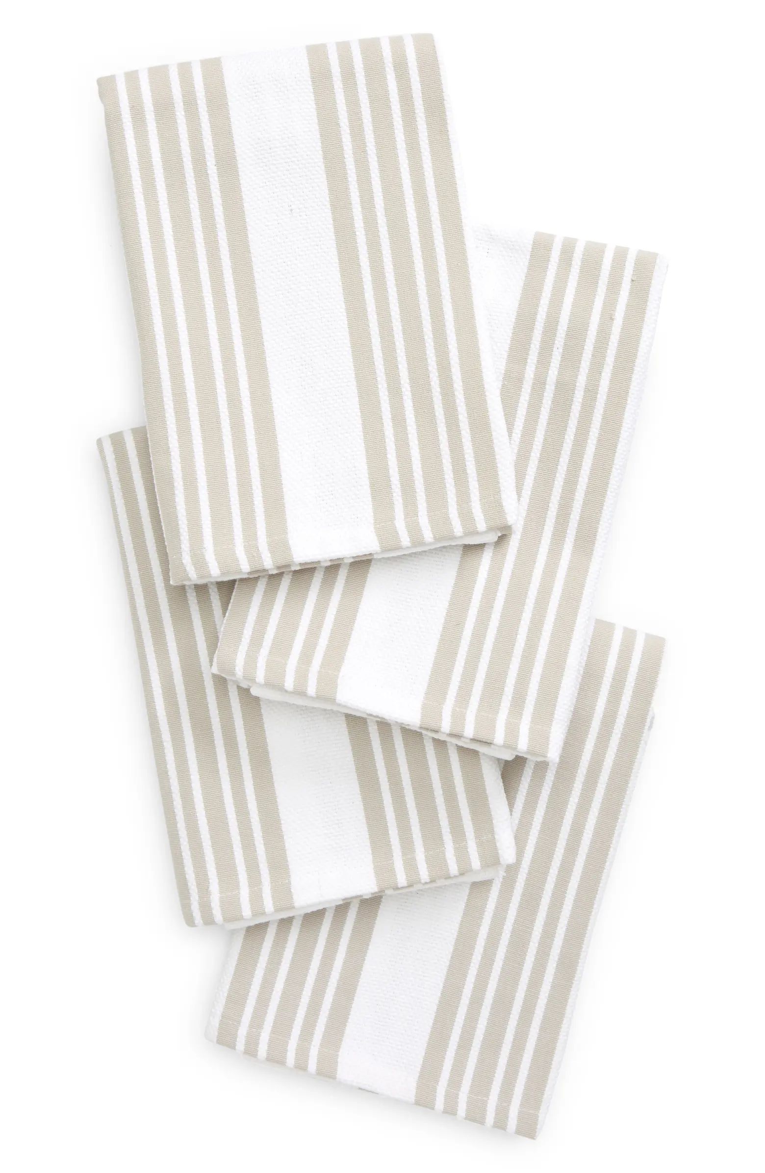 Set of 4 Stripe Basket Weave Kitchen Towels | Nordstrom