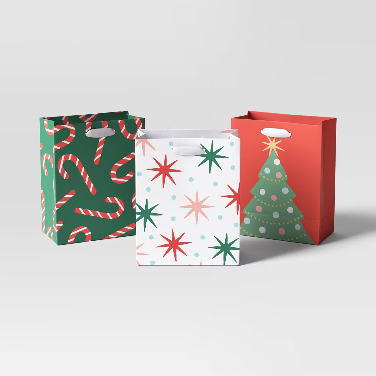 3ct Tree/Starburst/Candy Cane Petite Christmas Gift Bag - Wondershop™ | Target