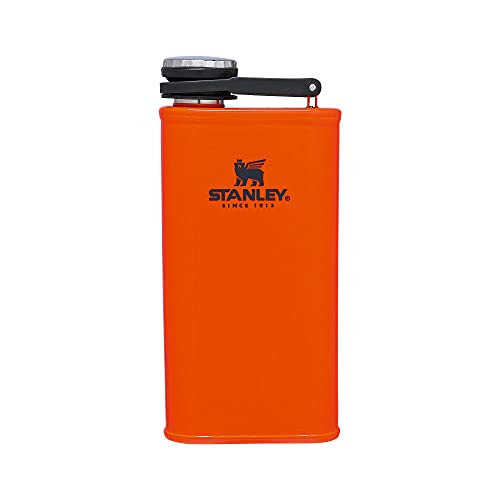 Stanley Classic Easy Fill Wide Mouth Flask 8 oz | Leakproof Hip Flask | Hinge Connected Never Lose Cap | Insulated Stainless Steel Liquor Container | BPA-Free | Blaze Orange | Amazon (US)