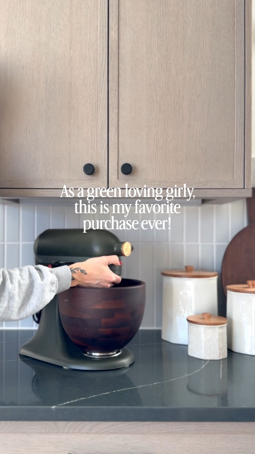 😍 Calling all green loving girlies, this matte green Kitchenaid mixer is a dream! The matte green, brass details and wood bowl are everything and more. 

I found these silicone bowl liners on Amazon that will protect the wood bowl, plus it has a lid and dishwasher safe. Perfect for cookie recipes that need to go in the fridge. The bowl liners come as a set of three! ☺️

#kitchen #baking #kitchenaidmixer #kitchenaid

#LTKHome