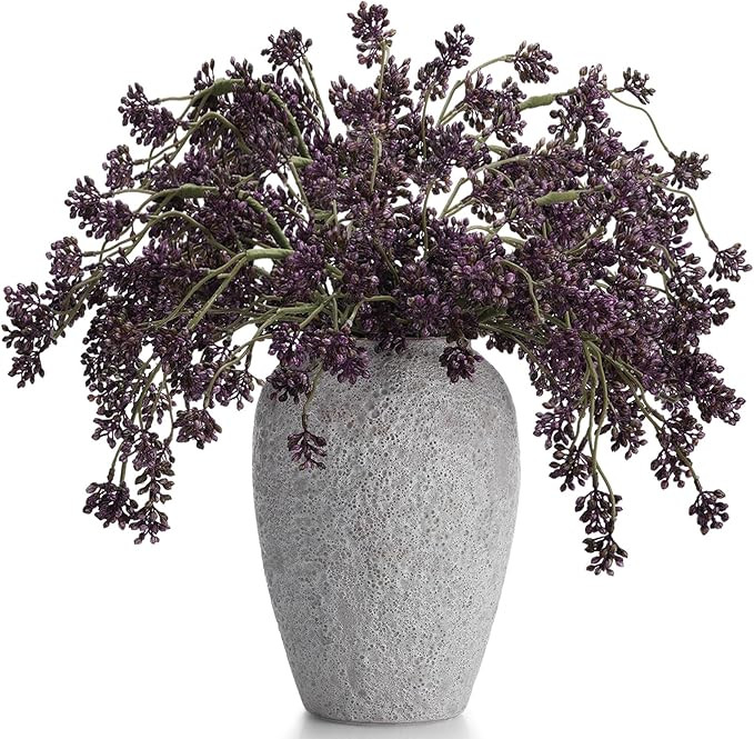 6 Pcs Fall Faux Soft Plum Sedum Berry Stem Arttificial Berry Picks Branches Faux Spray for Home H... | Amazon (US)