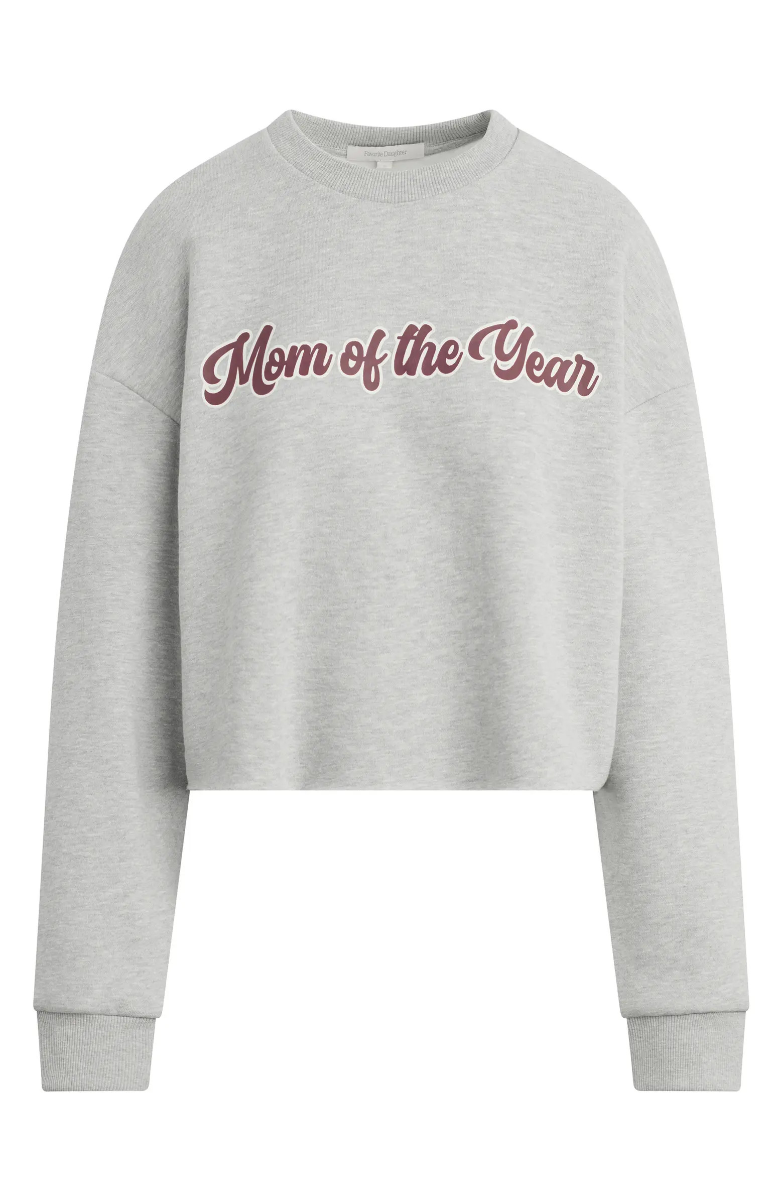 Mom of the Year Crop Cotton Blend Sweatshirt | Nordstrom