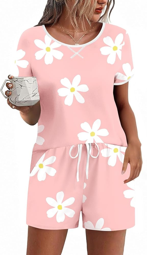 Ekouaer Women Pajama Set Casual Short Set | Amazon (US)