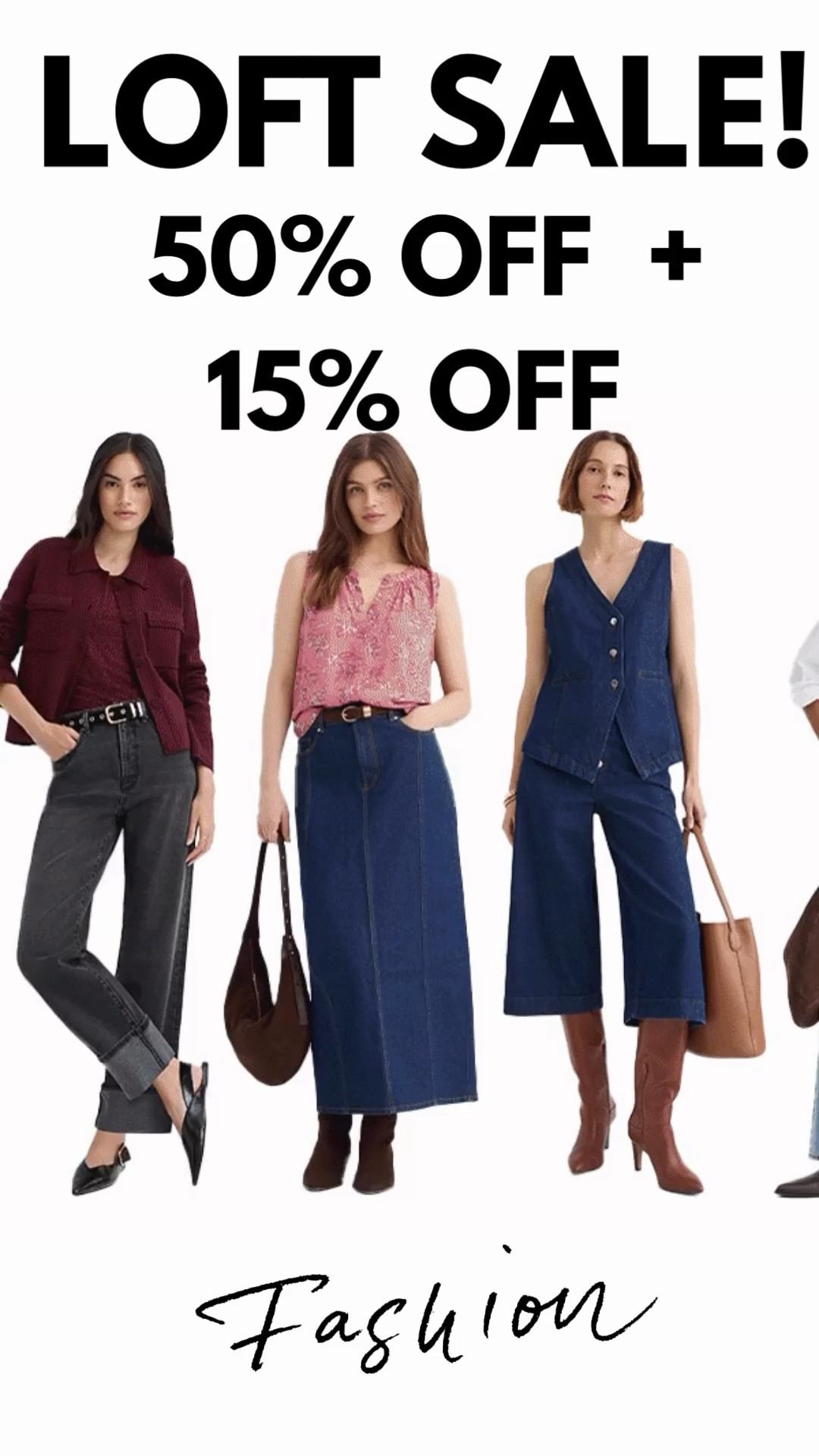 SALE at LOFT ‼️ SAVE 50% OFF + an additional 15% OFF and FREE Shipping…  Click any product photo to Shop + SAVE!! Would be so appreciated 😍 

Workwear - Date Night - Office Outfit - Seasonal- Shoe Crush - Resort Wear - Dress - Dinner Date 
- Travel - Boots - Cowboy 🤠 Western Wear - Business Casual- Lounge Sets - Pajamas- - Jackets - Denim Dress - Wedding Guest Dress - Holiday


Follow my LTK @fashionistanyc on the @shop.LTK app to view this post and get my exclusive app-only content!

#liketkit #LTKgrwm #LTKdayinmylife #LTKootd #LTKTravel #LTKSaleAlert #LTKWorkwear #LTKPetite #LTKSeasonal
@shop.ltk
https://liketk.it/63iT6
