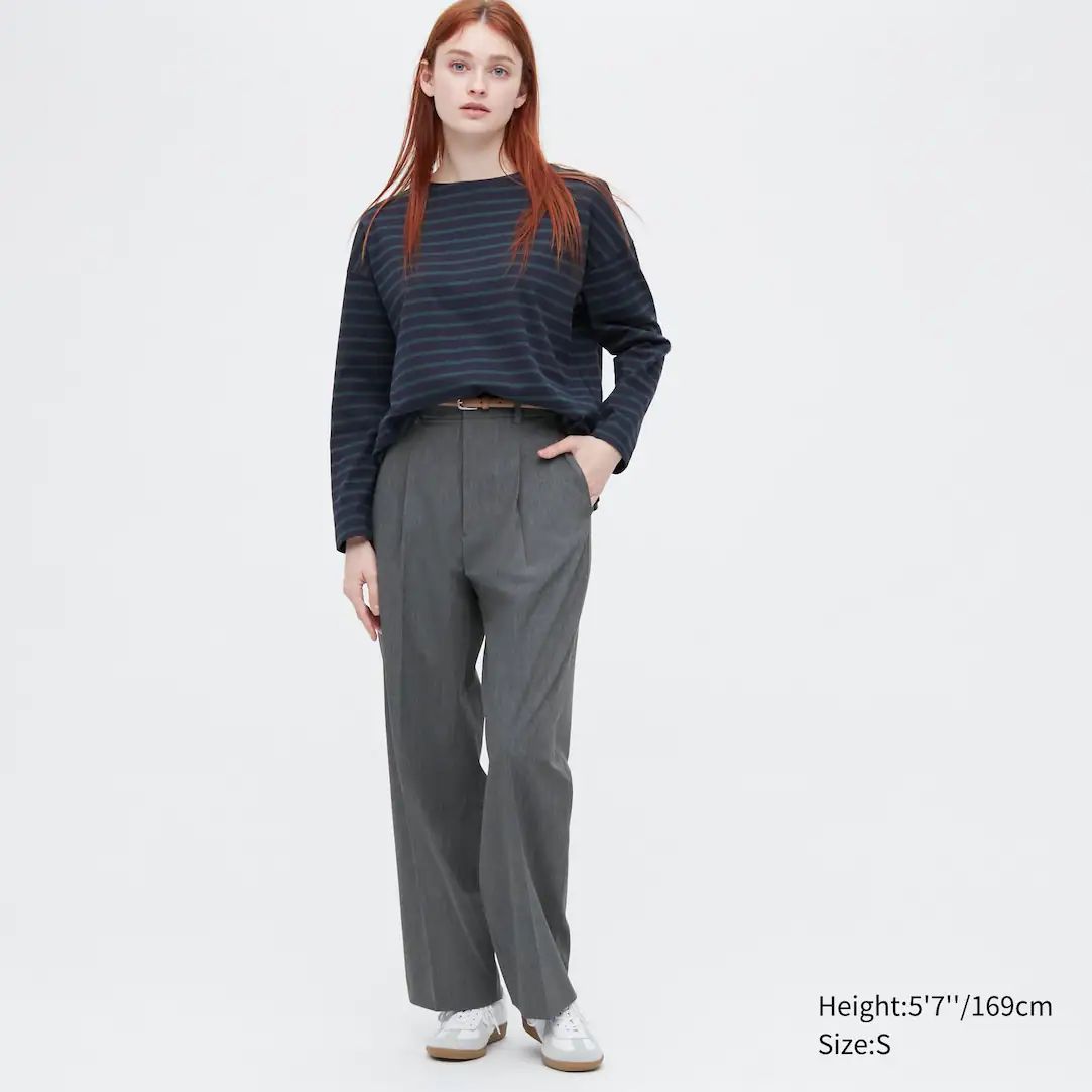 Pleated Wide Trousers | UNIQLO (UK)