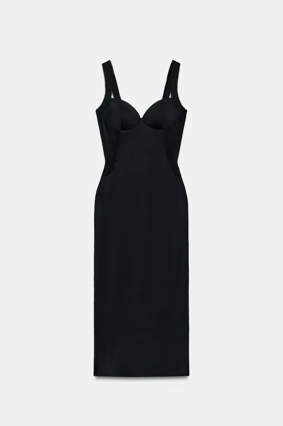 MIDI DRESS WITH POLYAMIDE | Zara US