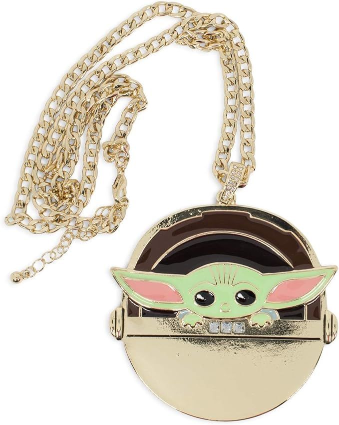 Toynk Star Wars The Mandalorian Baby Yoda In Gold Chain Carriage Necklace Jewelry with Magnetic L... | Amazon (US)
