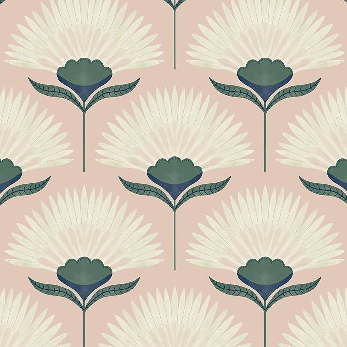 CiCiwind Vintage Wallpaper Peel and Stick Botanical Contact Paper Boho Wall Paper Pink Removable ... | Amazon (US)