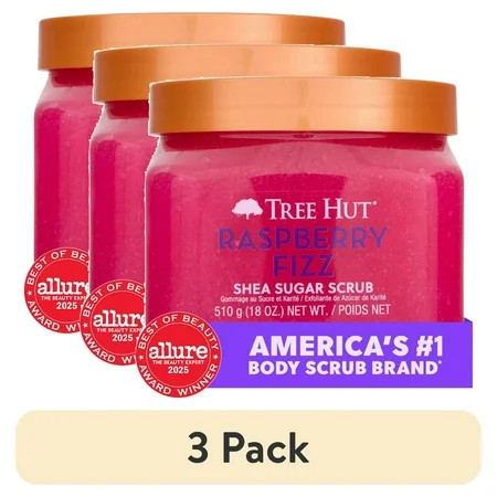 (3 pack) Tree Hut Raspberry Fizz Shea Butter Sugar Body Scrub, 18 oz | Walmart (US)
