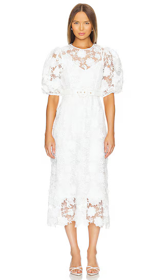 Halliday Lace Flower Dress in Ivory | Revolve Clothing (Global)
