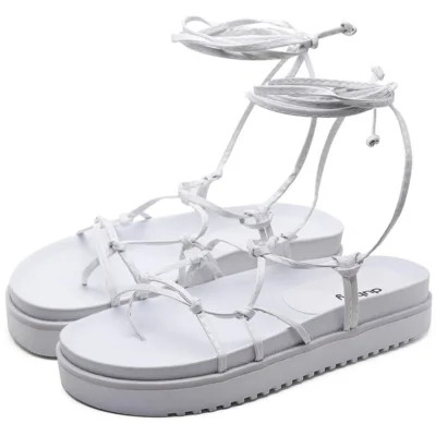 Sandália Rasteira Feminina Papete DUBUY 2041FG Branco | Dafiti (BR)