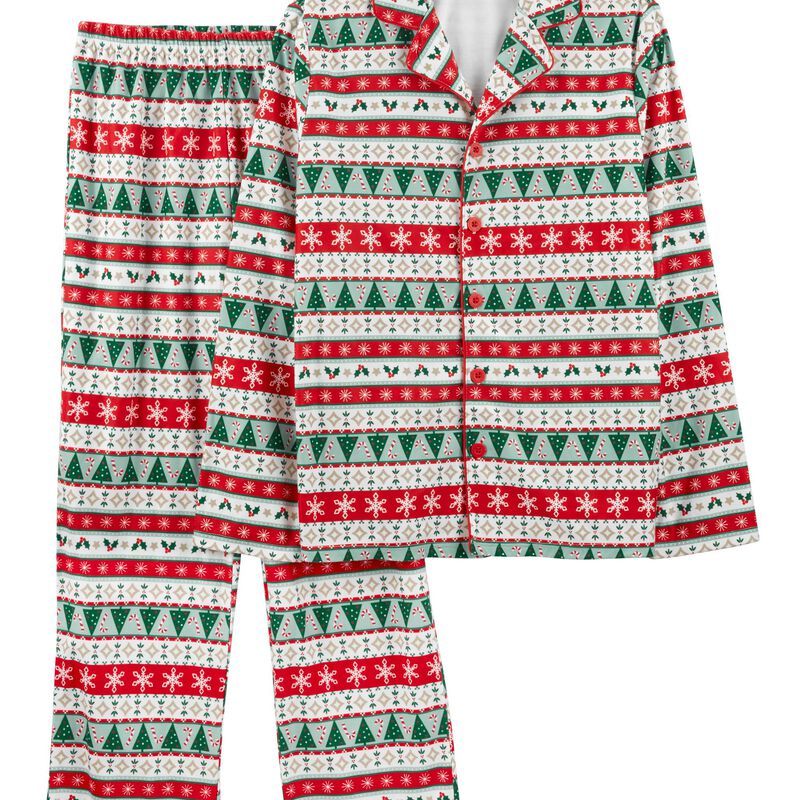 Adult 2-Piece Fair Isle Christmas Coat-Style PJs | Carter's