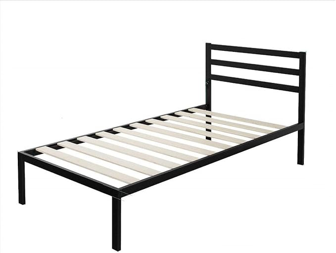 ZINUS Mia Metal Platform Bed Frame with Headboard / Wood Slat Support / No Box Spring Needed / Ea... | Amazon (US)
