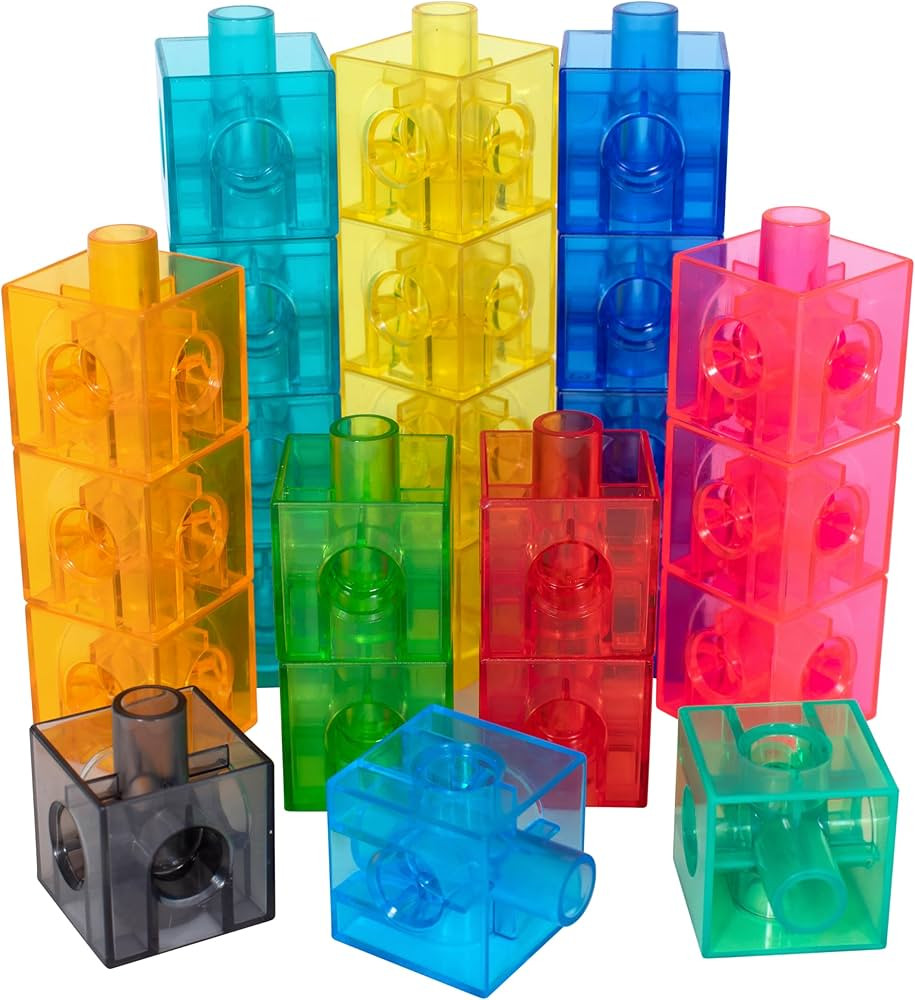 edxeducation Translucent Linking Cubes - Construction Toy for Early Math - Set of 100 - 0.8 Inch ... | Amazon (US)