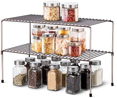 WOSOVO Expandable Stackable Cabinet Shelf Kitchen Counter Rack Organizer Multipurpose Pantry Bedroom | Amazon (US)