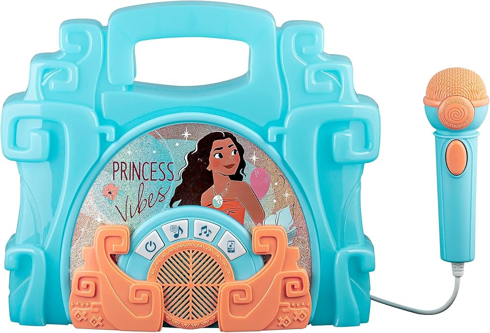 eKids Disney Moana Sing Along Boom box Speaker with Microphone For Fans of Moana Toys, Kids Karao... | Amazon (US)