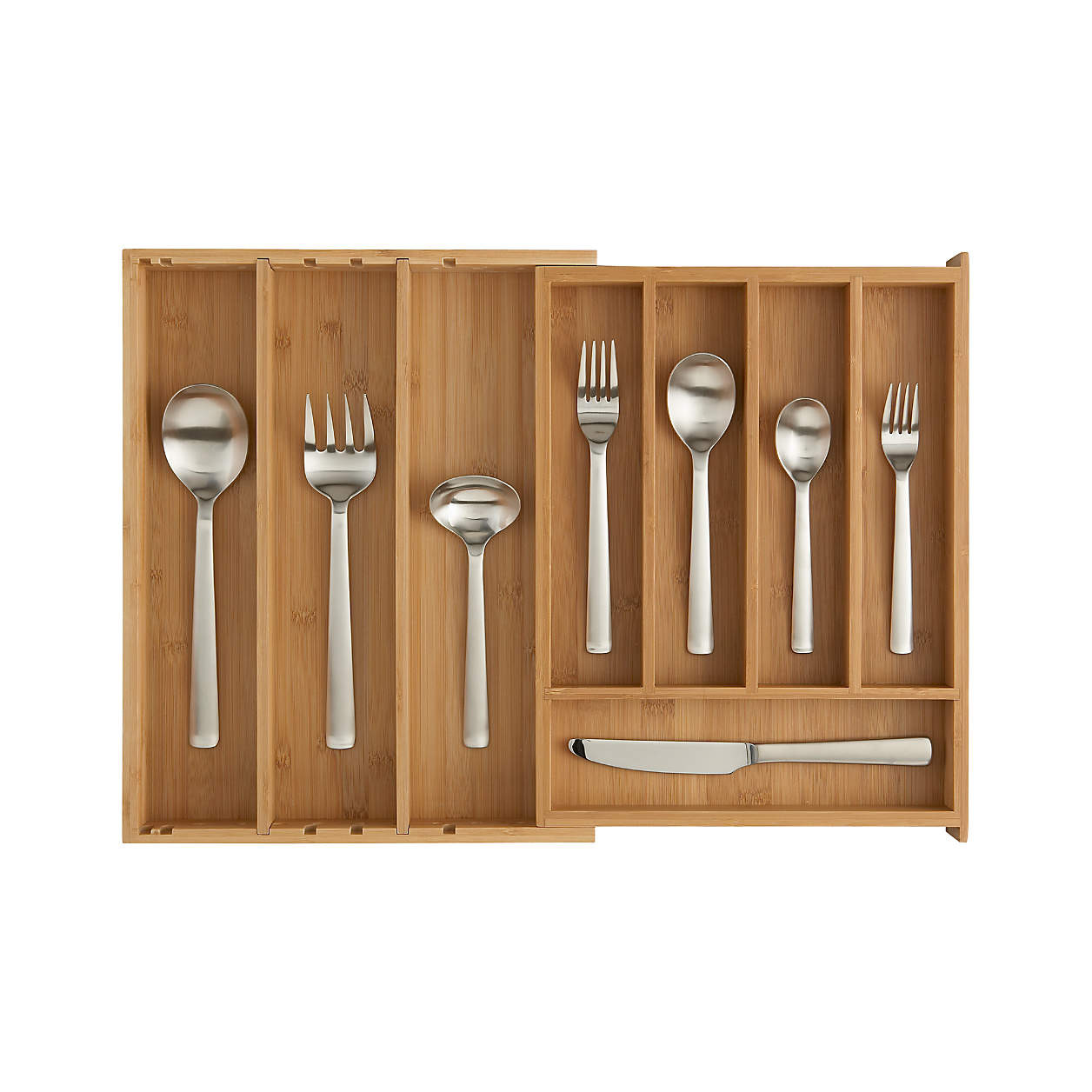 Expandable Bamboo Flatware Tray + Reviews | Crate & Barrel | Crate & Barrel