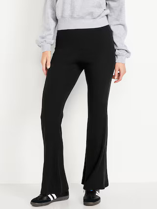 High-Waisted Fashion Ribbed Flare Leggings | Old Navy (US)