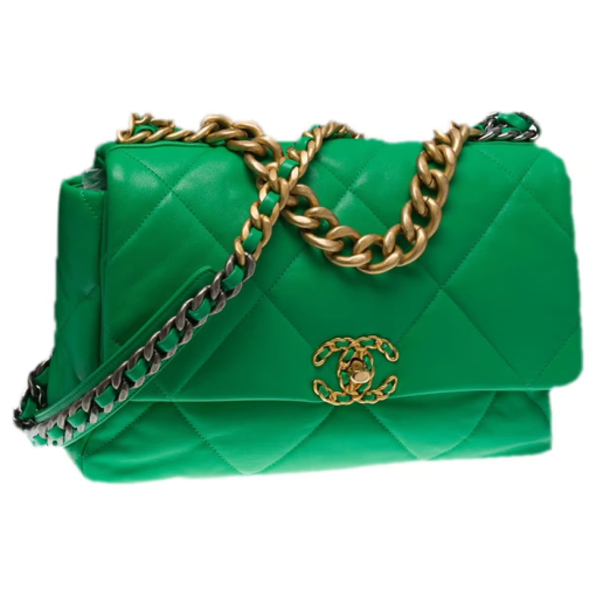 Chanel 19 leather handbag Chanel Green in Leather - 36079529 | Vestiaire Collective (Global)