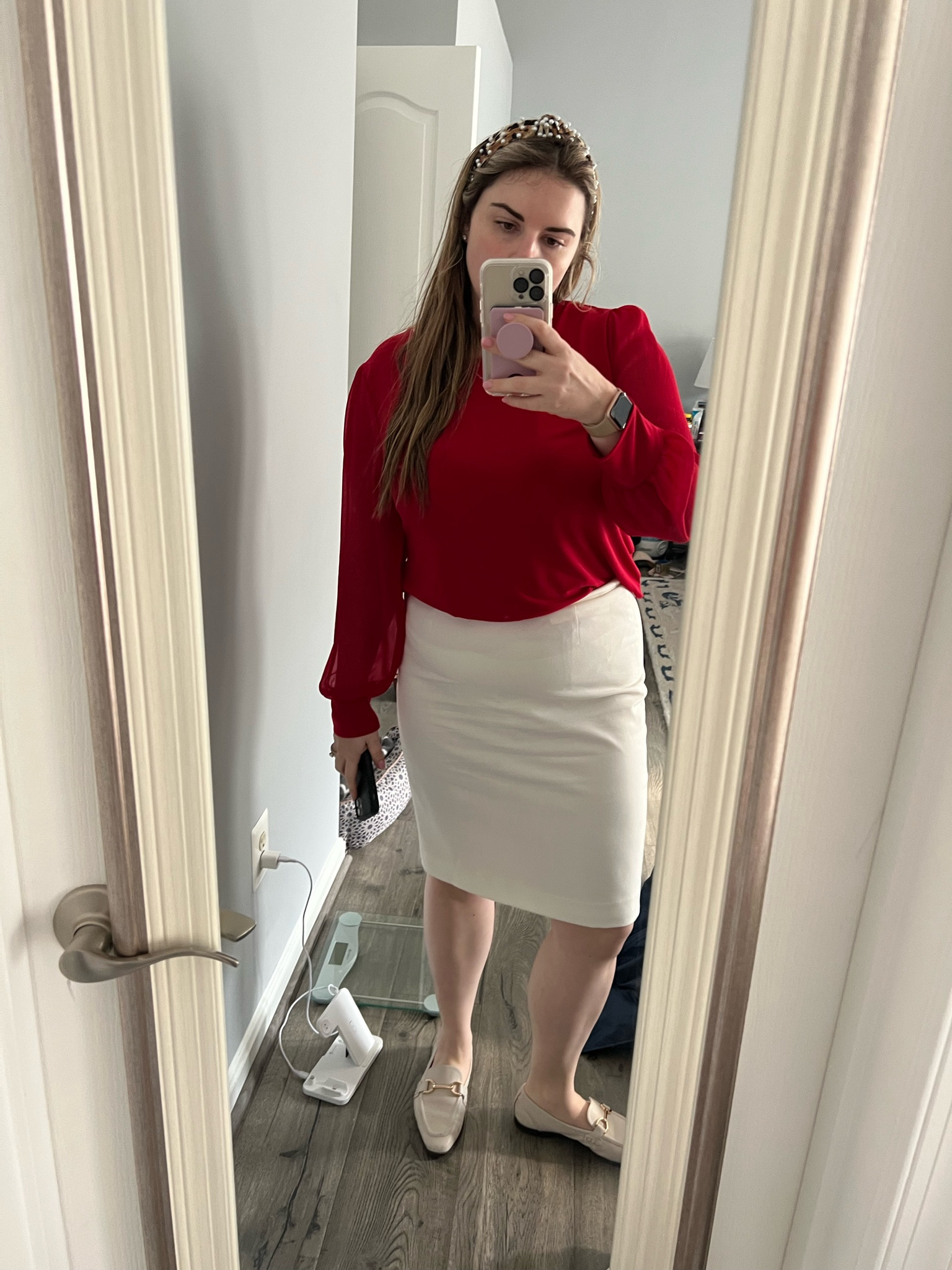 Midsize Work Outfit 

Business casual, corporate, business casual outfit, pencil skirt outfit, loafers with a skirt, white skirt, business casual clothes 

#LTKstyletip #LTKFind #LTKcurves