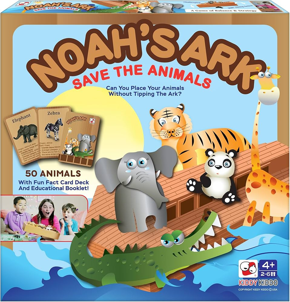 Noah's Ark Toy, Balancing Game Religious Stacking Educational Board Game with Animal Toy, 50 Anim... | Amazon (US)