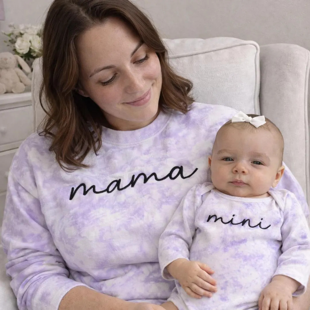 Tie Dye Mama and Mini Matching Set, Custom Embroidered Mommy and Me Sweatshirts, Mother Daughter ... | Etsy (US)