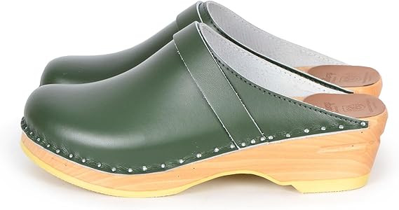 Da Vinci Bastad Slip On Closed Toe Leather Womens Original Swedish Wooden Clogs | Amazon (US)