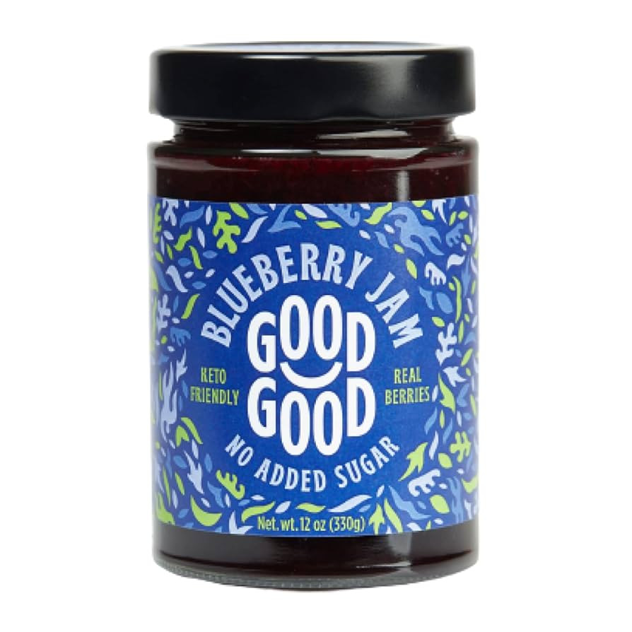 GOOD GOOD Blueberry Jam - No Added Sugar - Low Calorie - Gluten Free and Vegan - Diabetic and Ket... | Amazon (US)