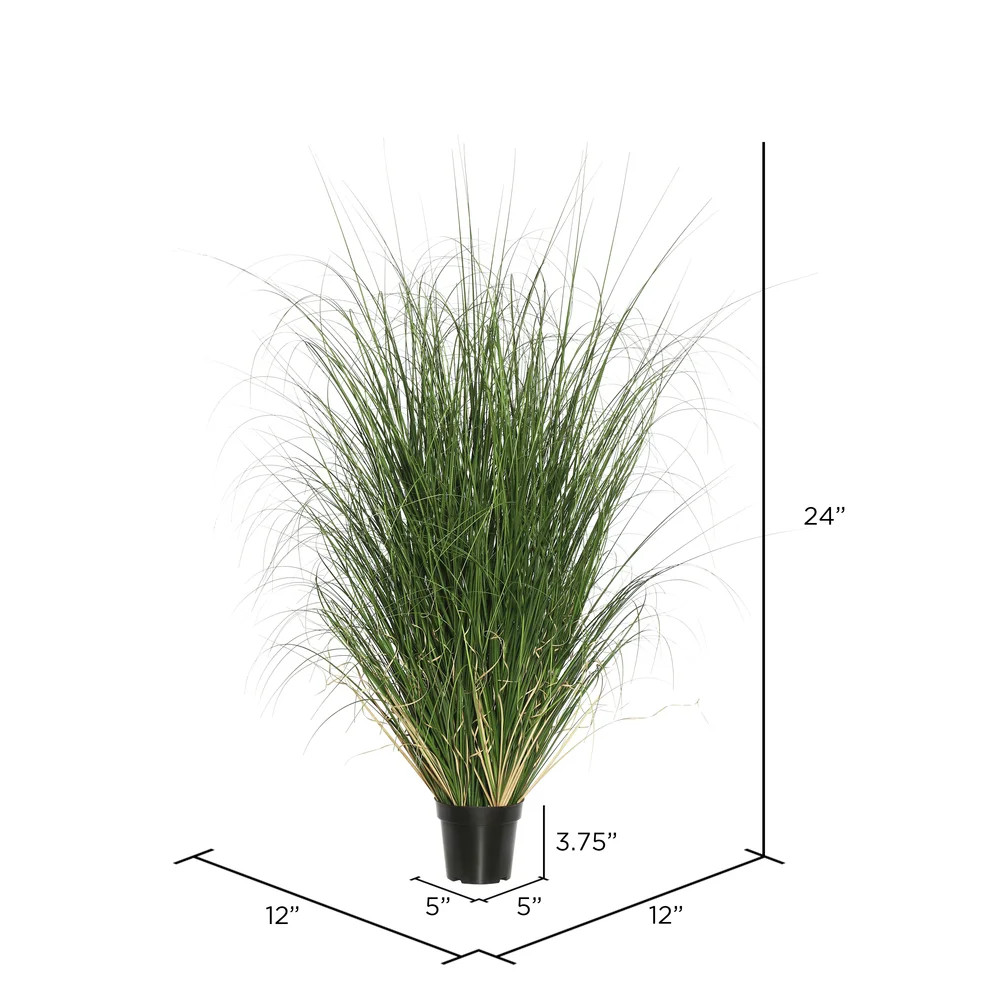 Kellan PVC Artificial Potted Green Curled Grass | Wayfair North America