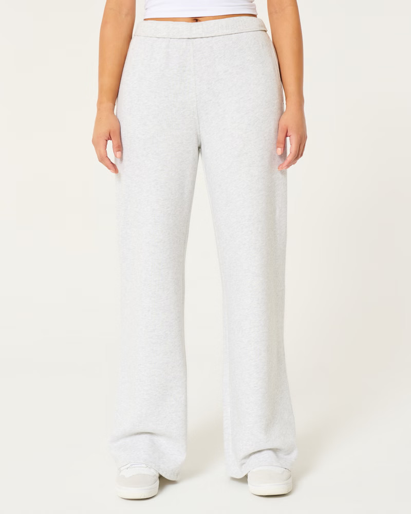 Feel Good Ultra High-Rise Fleece Wide-Leg Pants | Hollister (US)