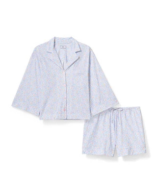 The Olivia Lightweight Pima Short Set in Fleur Blanche S | Petite Plume