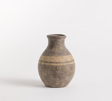 Brown Terracotta Striped Vase