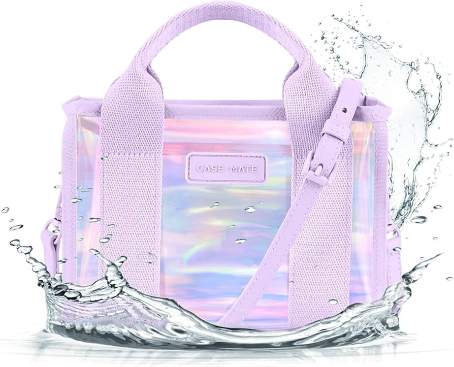 Case-Mate Soap Bubble Micro Tote Bag for Women - Iridescent Mini Purse with Jacquard Crossbody St... | Amazon (US)