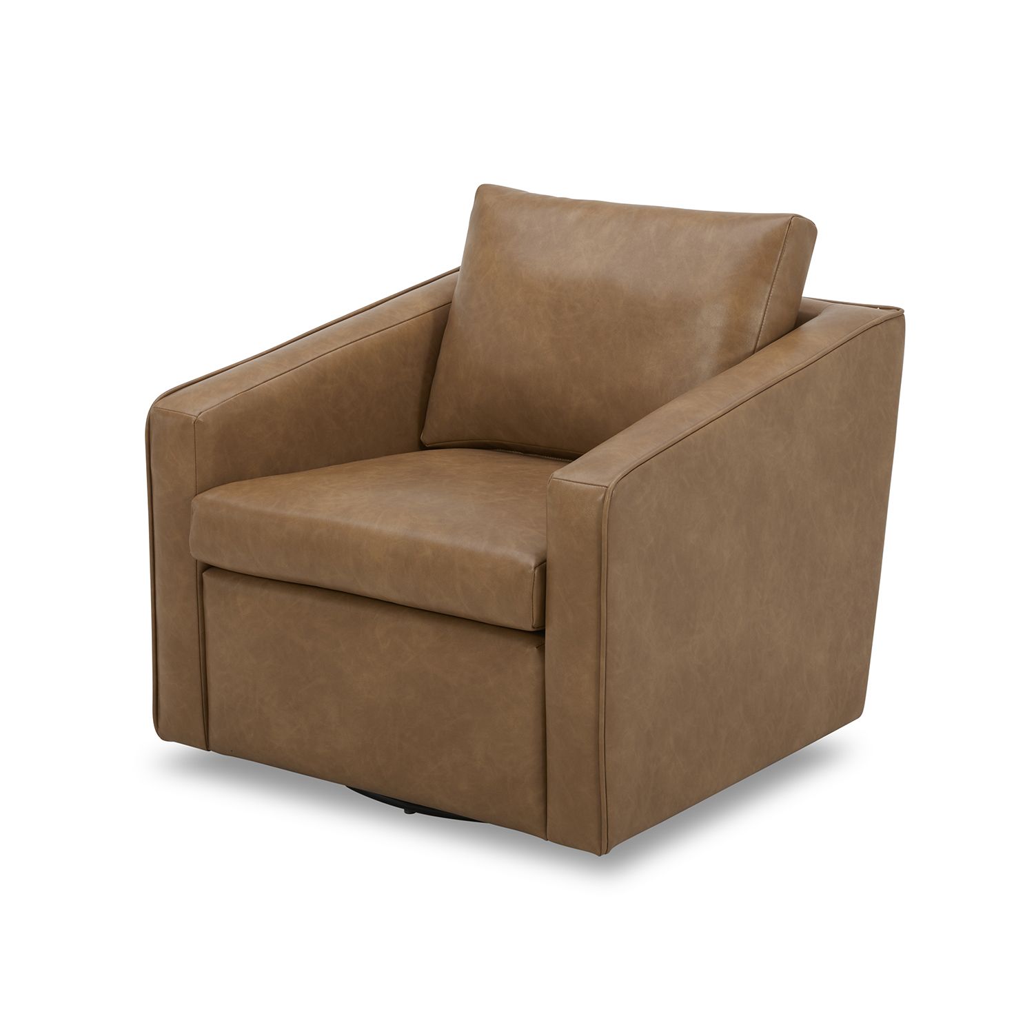 Better Homes & Gardens Steele Swivel Chair, Camel Faux Leather - Walmart.com | Walmart (US)